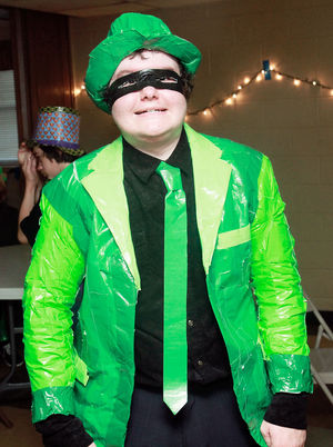 Duct tape suit.