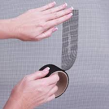 Duct tape on screen door.